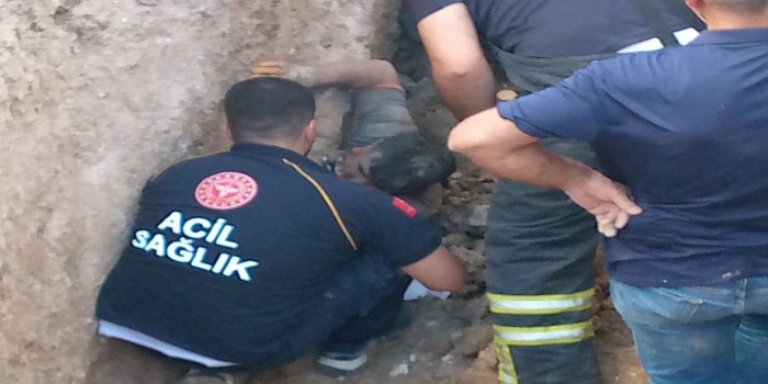 Adıyaman’da göçük altında kalan işçi kurtarıldı